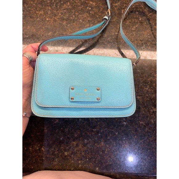 Kate Spade Wellesley Flynn Tiffany Blue Crossbody Purse EUC - Picture 6 of 8